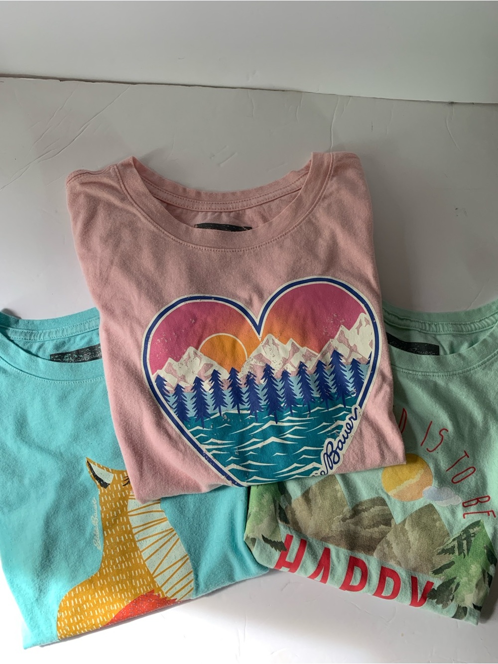 3 Eddie Bauer Girls large 10/12 Graphic T-shirts